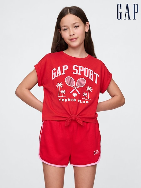 Gap Red Tie-Front Logo T-Shirt (4-13yrs) (H22580) | €25