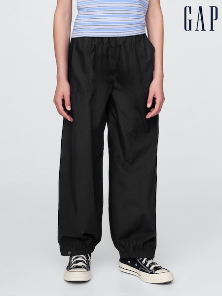 Negru - Gap Poplin Baggy Joggers (4-12yrs) (H22590) | 186 LEI