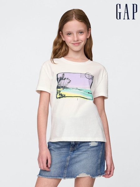 Blanco - Gap Relaxed Graphic Short Sleeve T-Shirt (4-13yrs) (H22608) | 14 €