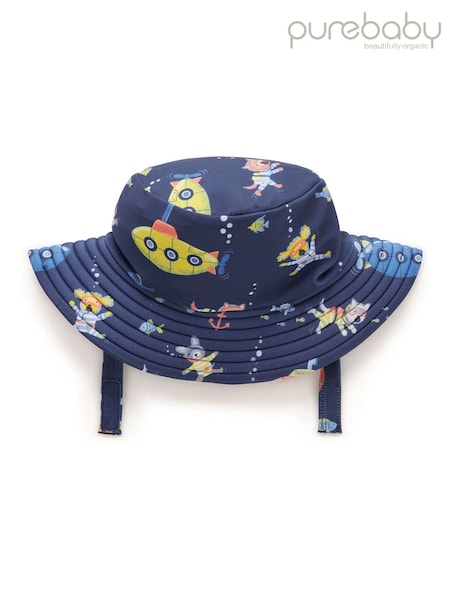 Blå - Purebaby Broad Brim bade Hatter (H22664) | kr257