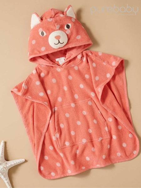 Purebaby Pink 100% Cotton Marine Stripe Swim Towel Poncho (H22668) | 1,502 UAH