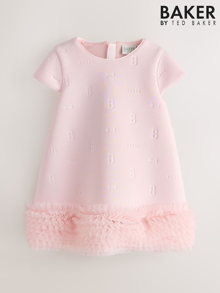 Baker by Ted Baker Pink Mesh Hem A-Line Scuba Dress (H22705) | €62 - €67