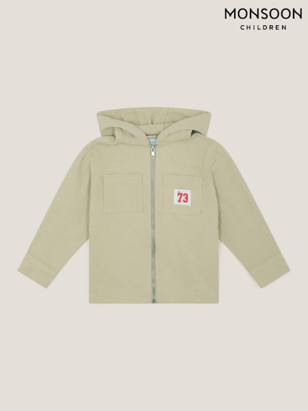 Monsoon Green Hooded Twill Zip-Up 100% Cotton Jacket (H22804) | €37 - €39