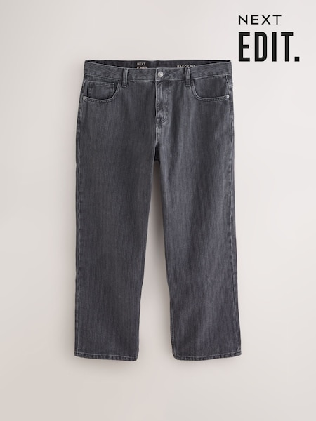 Preto - Edit Textured Baggy Jeans (H22906) | R$ 385