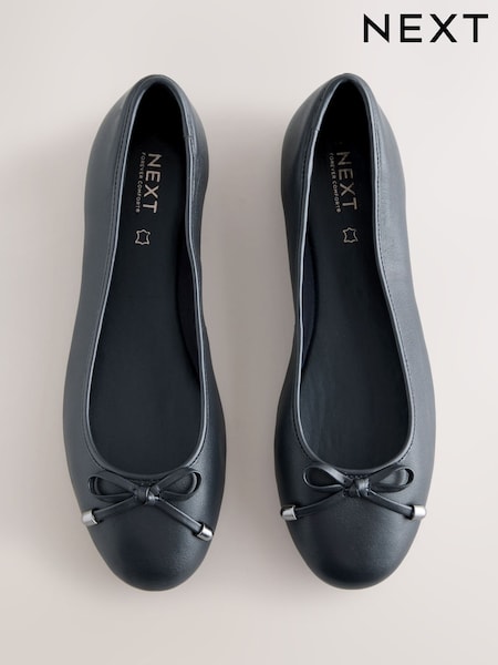Azul marino - Forever Comfort® Round Toe Leather Ballerina Shoes (H22907) | 46 €