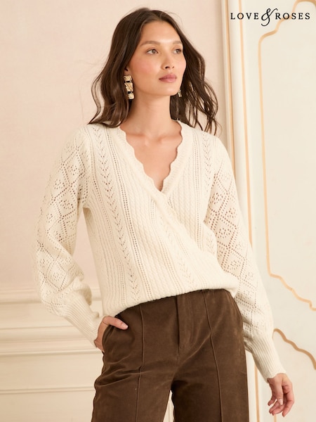 Love & Roses Wrap Knitted Jumper With Wool (H22990) | € 55