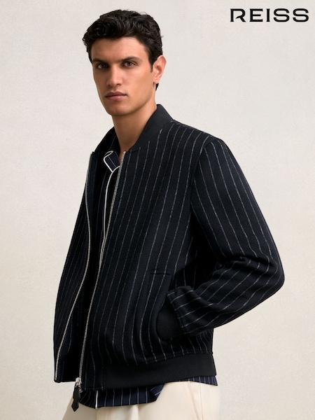 Reiss Baddow Wool-Blend Chalk-Stripe Bomber Jacket (H23002) | 395 €