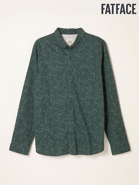FatFace Dark Green Long Sleeve Floral Print Shirt (H23055) | 272 QAR