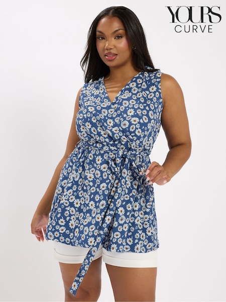 Azul - Yours Curve Sleeveless Vest Top (H23086) | R$ 265