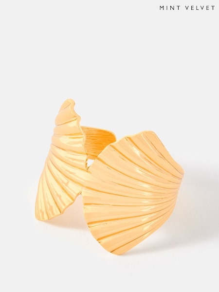 Mint Velvet Gold Tone Statement Shell Cuff Bracelet (H23110) | €65
