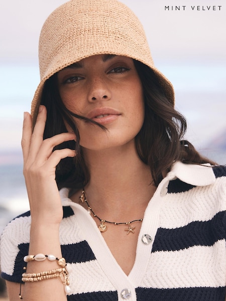 Mint Velvet Raffia Bucket Hat (H23113) | €78