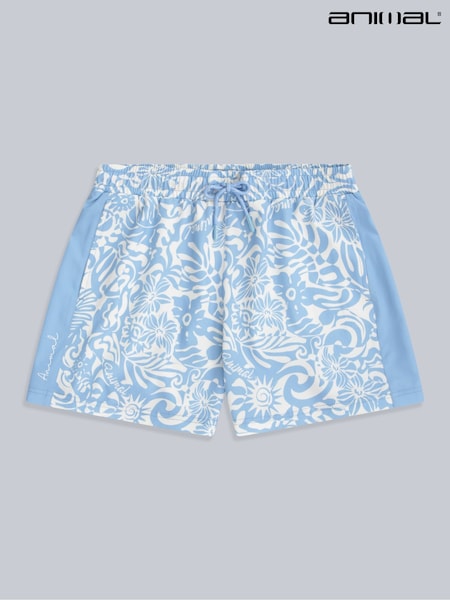 Animal Blue Freya Womens Printed Panel Quick Drying Boardshorts (H23201) | ₪161