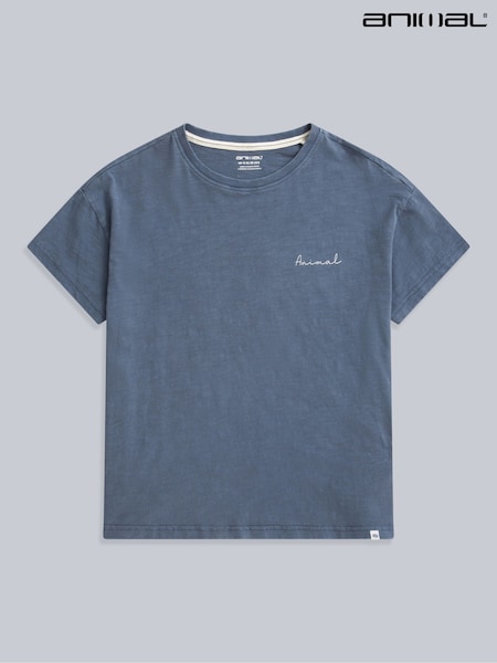 Animal Light Blue Womens Phoenix 100% Cotton T-Shirt (H23211) | ₪176