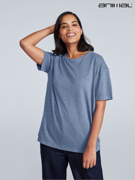 Animal Blue Womens Leena Boxy 100% Cotton T-Shirt (H23221) | AZN 65