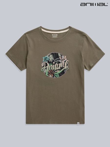 Animal Brown Womens Canopy Carina 100% Cotton T-Shirt (H23236) | €40