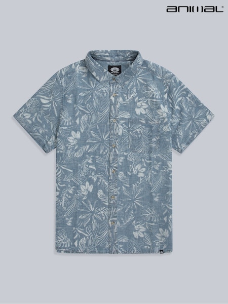 Animal Blue Mens Jamie 100% Cotton Shirt (H23258) | ₪211