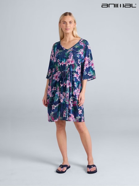 Blue - Animal Womens Jasmine Print Kaftan Dress (H23263) | 298 LEI
