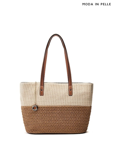 Moda in Pelle Natural Arla Raffia Tote Bag (H23373) | €75