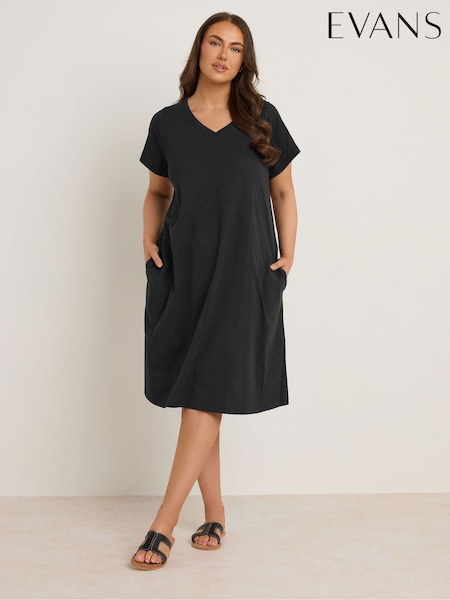 Evans Short Slub Seam 100% Cotton Dress (H23393) | €40