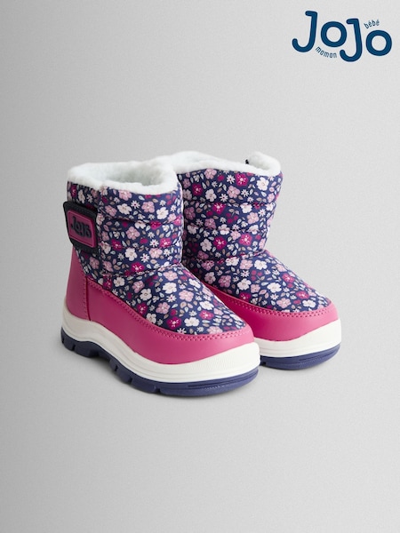 JoJo Maman Bébé Pink Ditsy Cosy Snow Boots (H23438) | AED172 - AED189