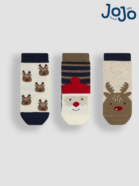 JoJo Maman Bébé Navy 3-Pack Christmas Socks (H23443) | R$ 95