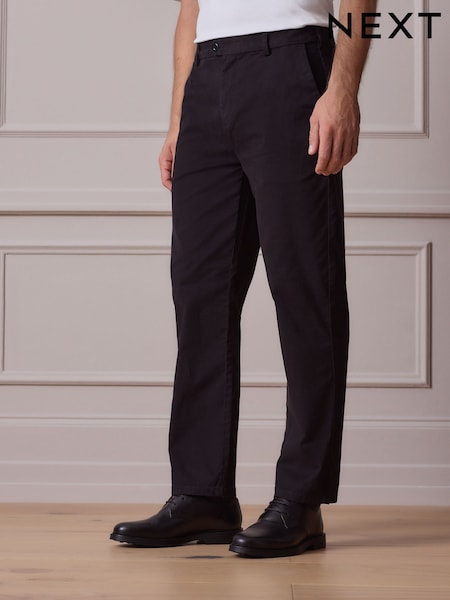 Black Straight Fit Ultimate Chino Trousers (H23487) | ৳ 7,760