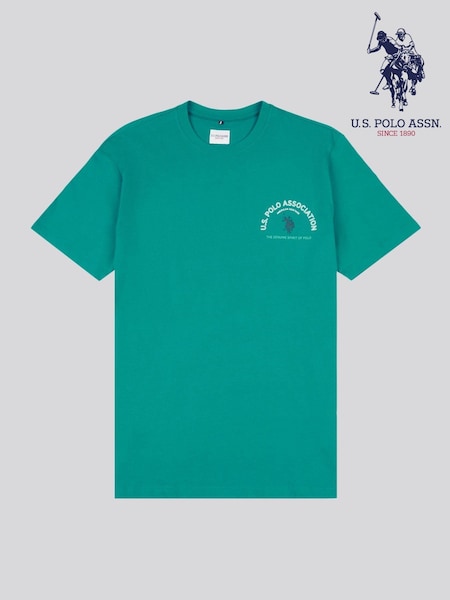 U.S. Polo Assn Green Boys Front Back Print Graphic 100% Cotton T-Shirt (H23489) | R$ 245 - R$ 295