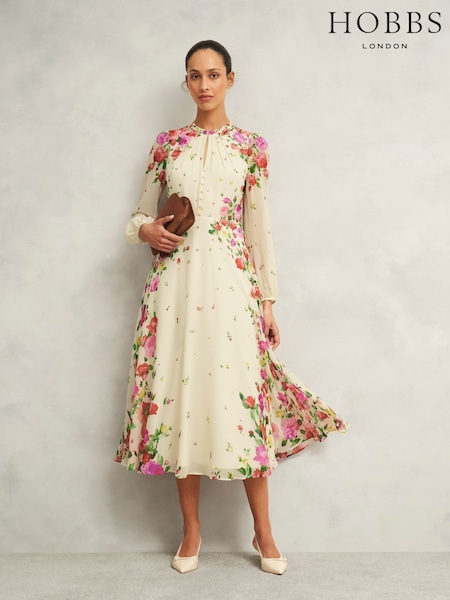Hobbs Cream Petite Eva Dress (H23518) | 1,727 QAR