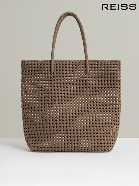 Reiss Taupe Nancy Woven Neoprene Tote Bag (H23641) | €330