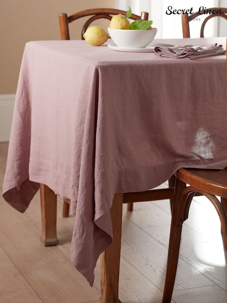 Secret Linen Store Vintage Rose 100% Linen Table Cloth (H23695) | €151