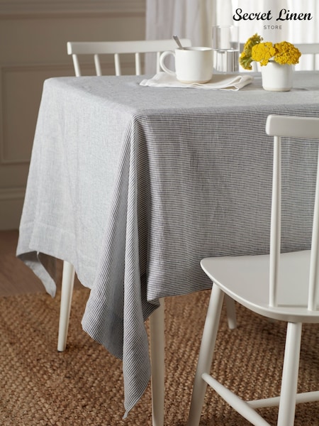 Secret Linen Store Sid Stripe 100% Linen Table Cloth (H23696) | ‏670 د.إ.‏