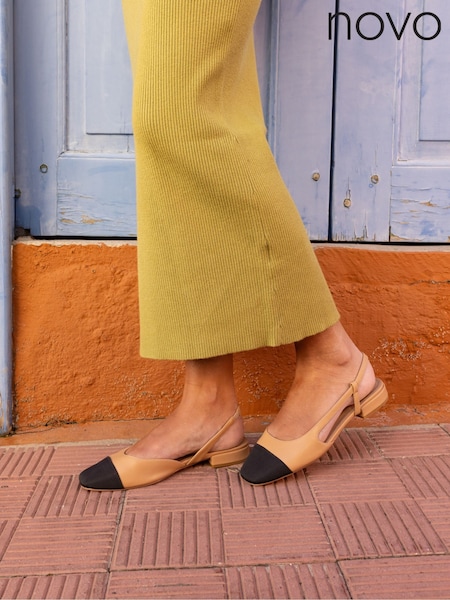 Novo Nude Wide Fit CLASSIC Slingback Flat Shoes (H23818) | R$ 335