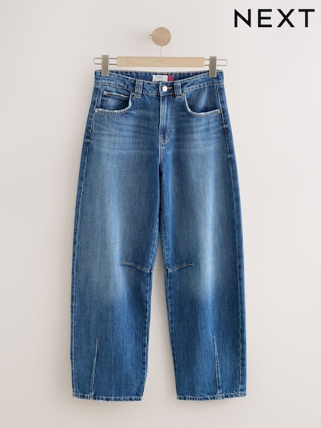 Preto lavado - Seam Front Barrel Leg Jeans (H24008) | R$ 390