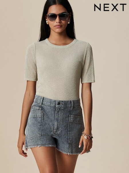 Grey Denim Cargo Pocket Shorts (H24021) | €45