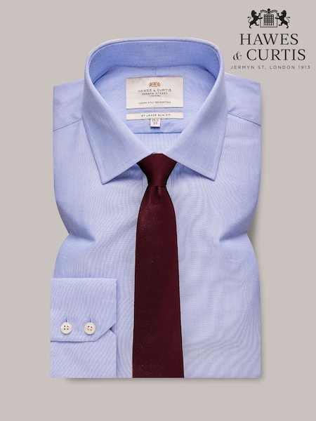 Hawes & Curtis Blue End On End Slim 100% Cotton Shirt (H24025) | 292 QAR