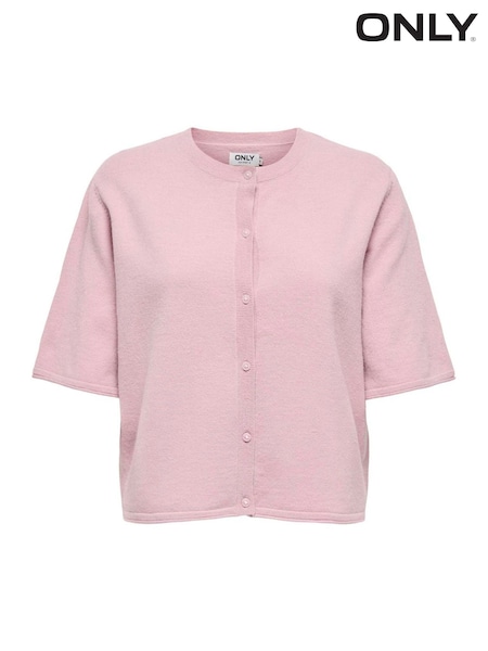 rožnata - ONLY Round Neck Short Sleeve Cardigan (H24040) | € 34