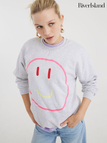 River Island Smiley Face Sweatshirt (H24087) | ‏198 د.إ.‏