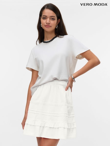 VERO MODA Ruffle 100% Cotton Short Skirt (H24118) | €37
