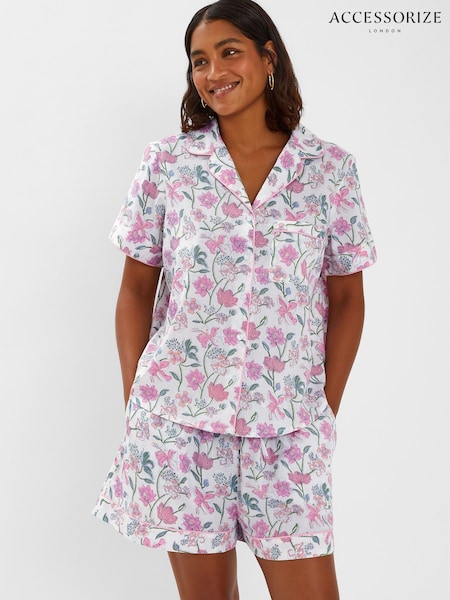 Accessorize Jasmine Floral Print 100% Cotton Pyjama Set (H24232) | ‏271 ر.ق.