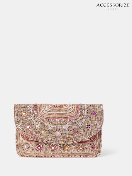 Accessorize Bead Mirror Embellished Clutch Bag (H24233) | €44
