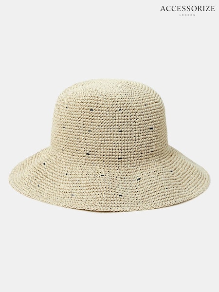 Accessorize Spot Straw Bucket Hat (H24235) | 46 €