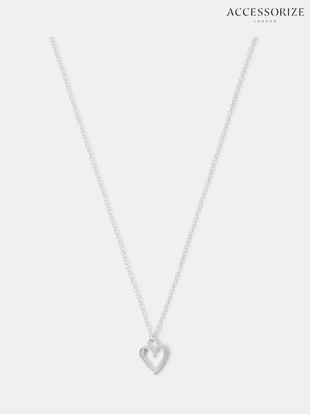 Accessorize Silver Tone Sterling Heart Pendant Necklace (H24244) | €25