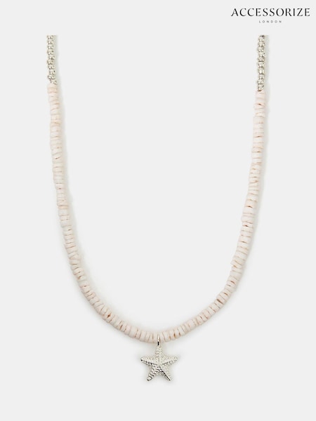 Accessorize Silver Sterling Shell Starfish Necklace (H24247) | €25