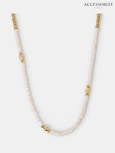 Accessorize Gold 14ct Plated Shell Bead Necklace (H24248) | €31