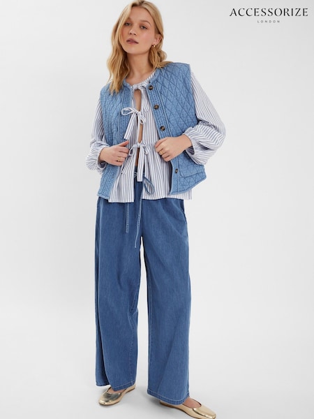 Accessorize Blue Chambray Quilted Waistcoat (H24259) | €66