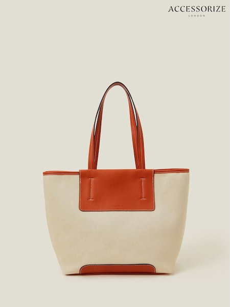 Accessorize Faux Leather Canvas Tote Bag (H24272) | € 46