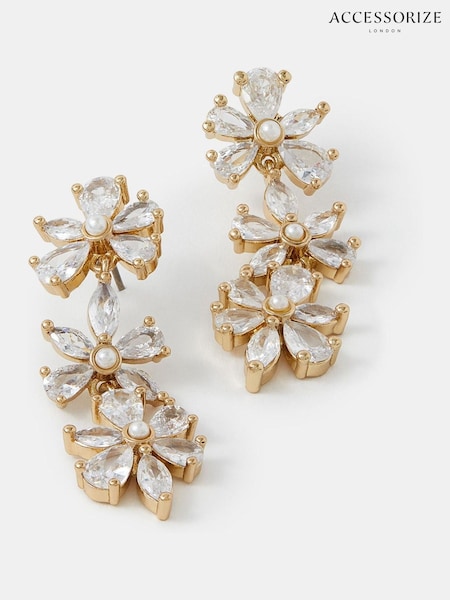 Accessorize Crystal Flower Drop Earrings (H24284) | € 22
