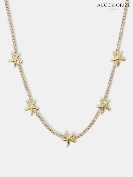 Accessorize Gold 14ct Plated Starfish Necklace (H24285) | €32