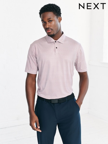 Rosa - Active Geometric Print Golf Polo Shirt (H24340) | 30 €