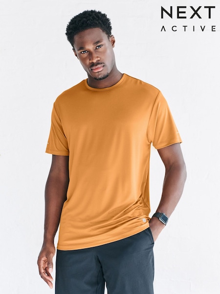 Ochre Yellow Short Sleeve Tee Active Gym Training Top (H24345) | R$ 155